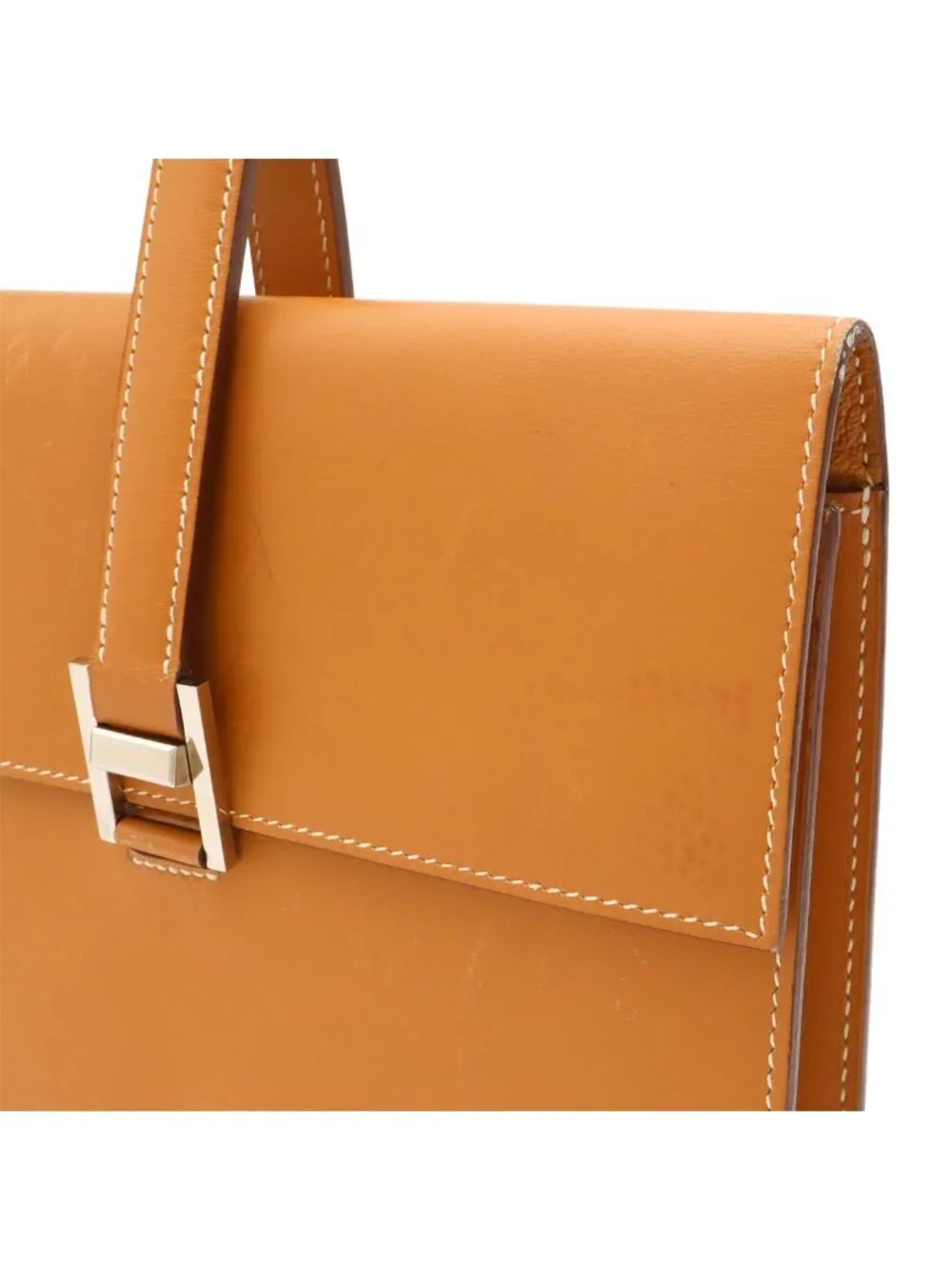 Hermes 365 PM Business Briefcase Document Purse Tablet Case Leather Light Brown